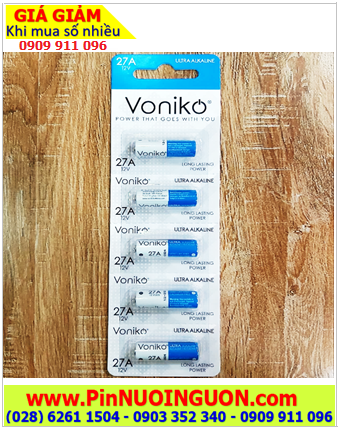 COMBO MUA 1vỉ 5viên Pin Remote 12v Alkaline Voniko A27 chính hãng _Giá chỉ 46.000/ Vỉ 5viên